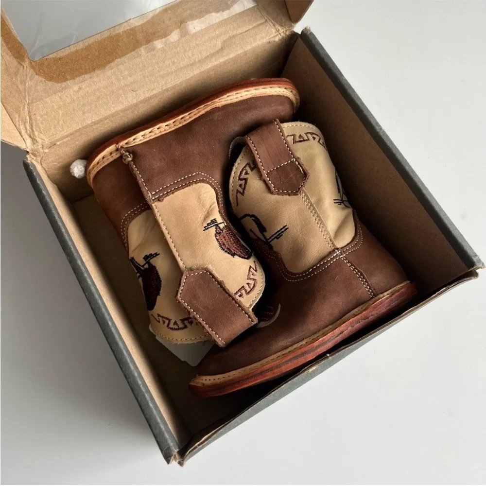 Roper Brown and Cream Kids Cowboy Boot